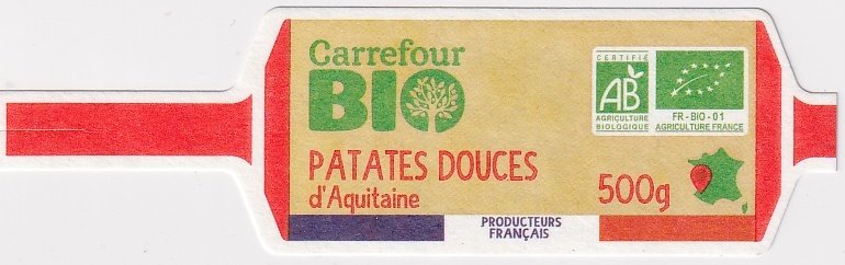 Carrefour bio patates douces d aquitaine producteurs francais 500g