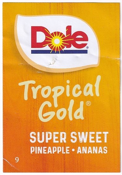 Dole tropical gold super sweet pineapple ananas 9 visit my farm! enter code at dole.com 19002 product of costa rica 4014071051164 c9