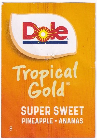 Dole tropical gold super sweet pineapple ananas 8 visit my farm! enter code at dole.com 19002 product of costa rica 4014071051157 c8