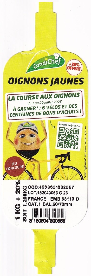 Condi chef oignons jaunes + 20 % offert la course aux oignons 3180504300558 france