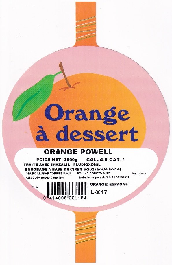 Orange a dessert orange powell 2000g espagne 8414996001194