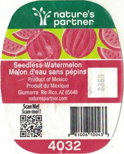 Nature s Partner seedless watermelon melon d eau sans pepins product of mexico 881006100433 4032