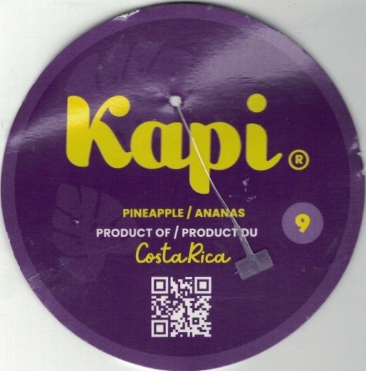 Kapi pineapple ananas producto of produit du costa rica 9 7443022053006 plu#4430 www.kapigrowers.com