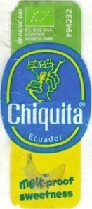 Chiquita organic bio #94232 ec-bio-144 ecuador agriculture ecuador melt-proof sweetness