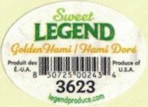 Sweet Legend golden hami hami dore produit des e.-u.a. produce of u.s.a. 850725002434 3623 legendproduce.com