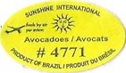 sunshine international avocadoes/avocats #4771