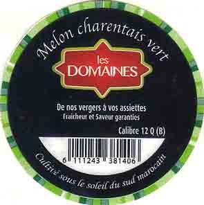 les domaines melon charentais vert calibre 12 q (b) 6111243381406 cultivé sous le soleil du sud marocain