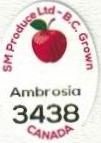 SM produce ltd B.C. Grown ambrosia 3438 canada