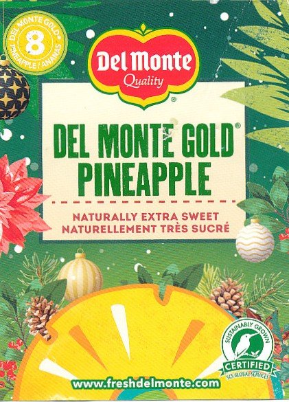Del Monte quality 8 del monte gold pineapple naturally extra sweet naurelment tres sucre product of costa rica 5050372118006
