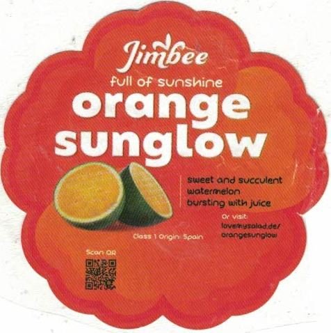 Jimbee full of sunshine orange sunglow sweet and succulent watermelon