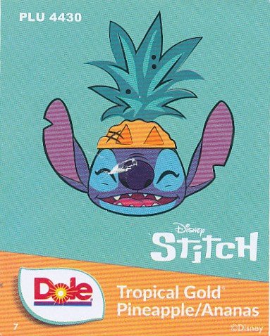 Dole tropical gold pineapple ananas Disney stitch 7 C7 0643126072072