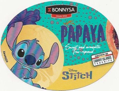 Bonnysa desde 1956 papaya sweet and aromatic tree-ripened grown in canary islands tenerife disney stitch