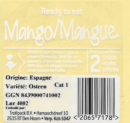 mango mangue ready to eat origine espagne variete osteen 20657178