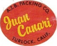 A.T.B. Packing co. juan canari turlock calif.