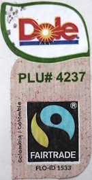 Dole plu#4237 fairtrade flo-id 1533 colombia/colombie