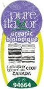 Pure Flavor organic biologique certified certified par ccof canada 519 94664