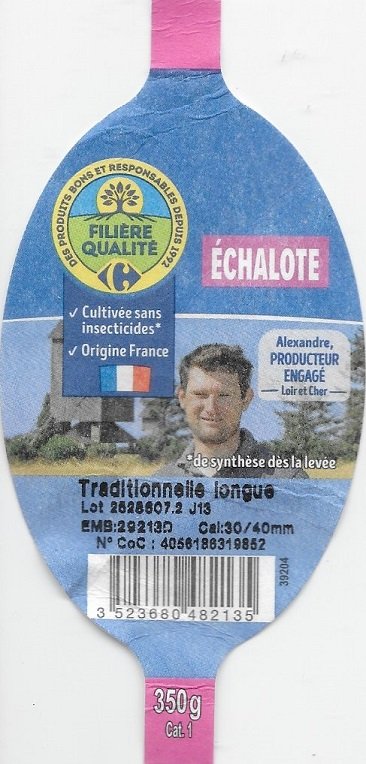 Carrefour filiere qualite echalote origine france alexandre producteur traditionnelle longue 3523680482135 350g