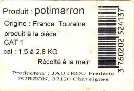 jautrou frederic potimarron 3760202524137 origine : france