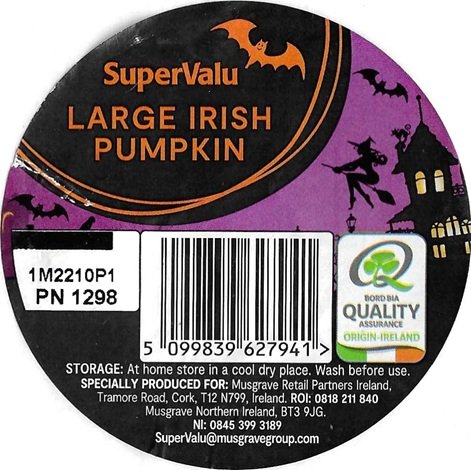 super valu large irish pumpkin 5099839627941 origen ireland