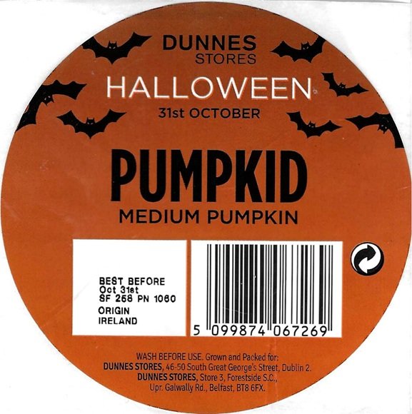 dunnes stores halloween 31st october pumpkid medium pumpkin 5099874067269
