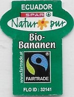 Spar natur pur ecuador bio-bananen www.fairtrade.at fairtrade flo-id : 32141