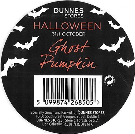 dunnes stores halloween 31st october ghost pumpkin 5099874268505