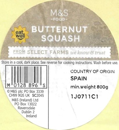 m&s food butternut squash eat well from select farms we know & trust m0128896s