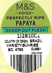 m&s food perfectly ripe papaya scoop out flesh country of origin brazil 00812948