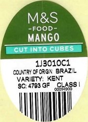 m&s food mango cut into cubes country of origin brazil 00094900