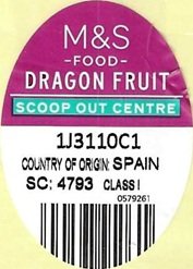 m&s food dragon fruit scoop out centre country of origin spain 0579261