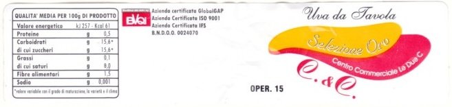 C. & C. uva da tavola selezione oro oper. 15 centro commerciale le due c