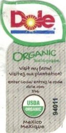 Dole Organic Biologique Vist my Farm! Visitez ma plantation! enter code/entre3 le code dole.com 376 USDA Organic 94011 Mexico Mexique