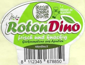 roton dino frisch und knackig gurkenmelone aus apulien 8112345678850