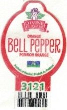 Divine Flavor orange bell pepper poivron orange product of mexico produit du mexique 3121