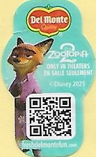 Del monte quality disney zootopia 2 only in theaters en salle seulement disney 2025 freshdelmontefun.com