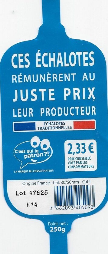 Ces echalotes remunerent au juste prix 2,33€ origine france 250g 3662093405093