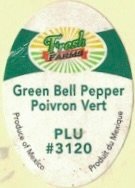 Fresh Farms green bell pepper poivron vert plu #3120 produce of mexico produit du mexique