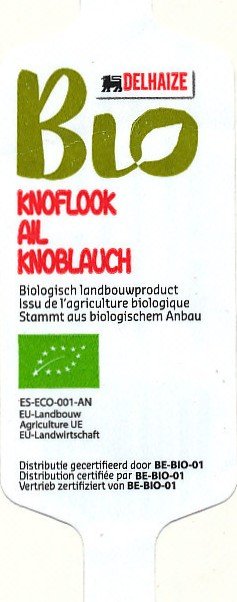 delhaize bio knoflook ail knoblauch