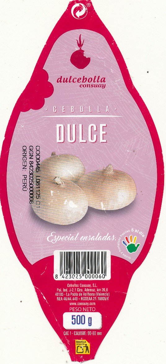 Consuay cebolla dulce origen peru 8423025000060 500g