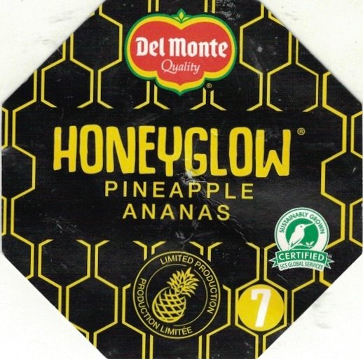 Del Monte Quality honeyglow pineapple ananas limited production production limitee 7 505372130503 product of costa rica