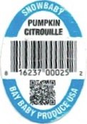 Snowbaby pumpkin citrouille 816237000252 bay baby produce usa