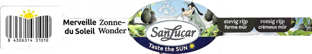 san lucar taste the sun disney mickey & friends merveille du soleil zonne wonder stevig rijp ferme mur romig rijp cremeux mur 8430631431010