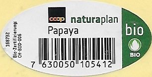 Coop natuaplan papaya bio-zertifizierung: ch-bio-006 bio 7630050105412