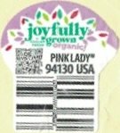 Joyfully by chelan fresh grown organic! pink lady 94130 usa