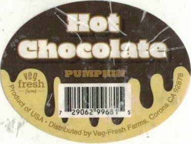 Hot Chocolate pumpkin veg fresh 729062996815 product of usa