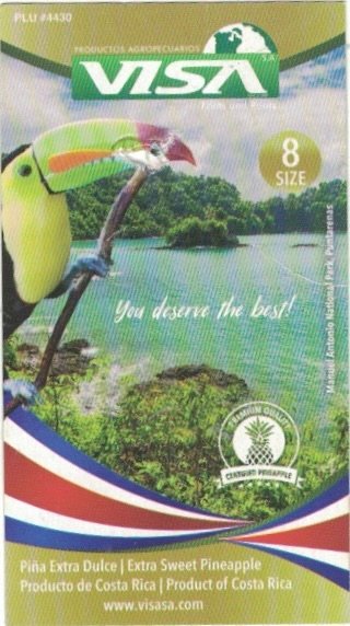 Visa 8 size you deserve the best! product of costa rica 7441019900050