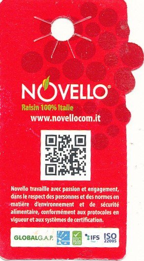 Novello raisin 100% italie 20