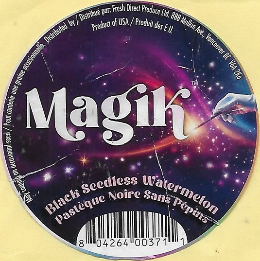 Magik black seedless watermelon peasteque noir sans pepeins 804264003711 product of usa