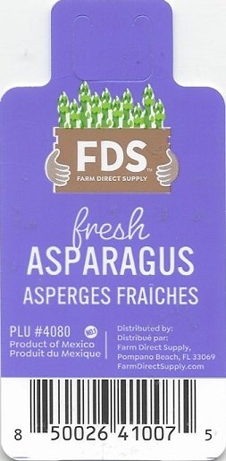 Fds farm direct supply fresh asoaragus asperges fraiches plu #4080 produit du mexique
