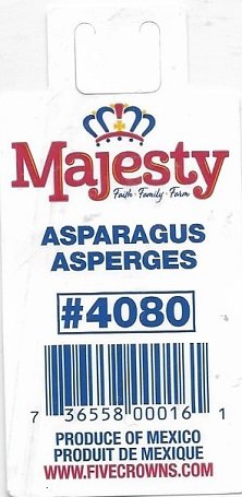 Majesty asparagus asperges #4080 73655800016 produit du mexique www.fivecrowns.com